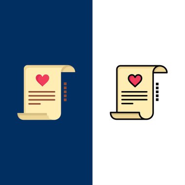 Mektup, Kağıt, Belge, Aşk Mektubu, Evlilik Kartı Simgeleri. Düz