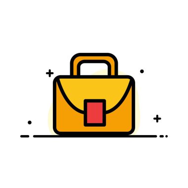 Çanta, İşçi, Lojistik, Global İş Düz Hat Dolgulu Simge Ve