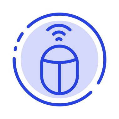 Fare, Wifi, Bilgisayar Mavi Noktalı Çizgi Simgesi