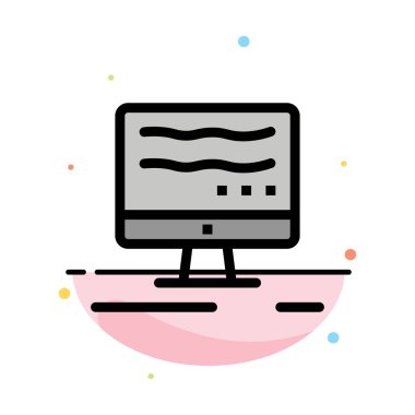 Bilgisayar, Online, Pazarlama Soyut Düz Renk Simgesi Şablonu