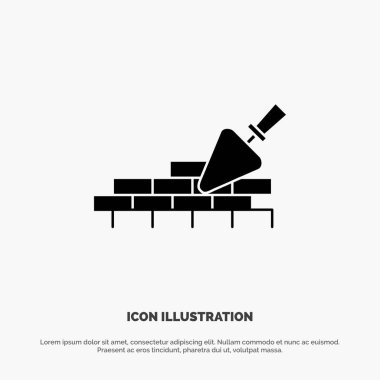 Brickwork, Mason, Building, Travel solid Glyph Icon vector vector