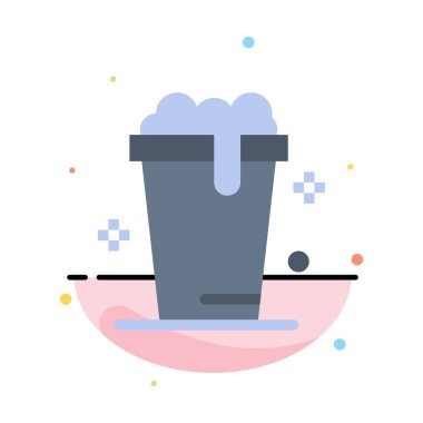 Cam, Çorba, Yıkama, Temizlik Soyut Düz Renk Simgesi Şablonu