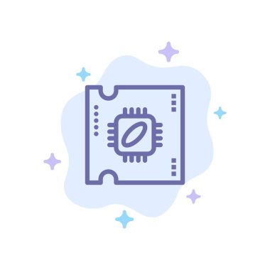 Cpu, Mikroçip, İşlemci, İşlemci Chip Mavi Simge Soyut 