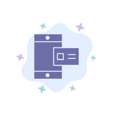 Mobil, Online, Tebeşir, Soyut Bulut Backg Profil Mavi Simge