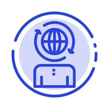 İş, Küresel, Yönetim, Modern Mavi Noktalı Satır Simgesi