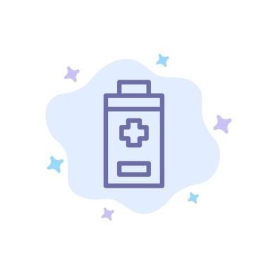 Soyut Bulut Arka Planında Pil, Eksi, Artı Mavi Simge