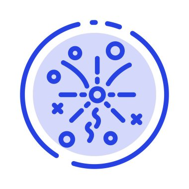 Fireworks, Light, Celebration Blue Dotted Line Line Icon