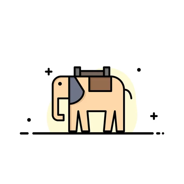África, Animal, Elefante, Indian Business Logo Template. Plano Co — Vetor de Stock