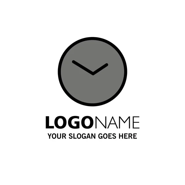 Grundlegende, Uhr, Uhrzeit, Uhr Business-Logo-Vorlage. flache Farbe — Stockvektor
