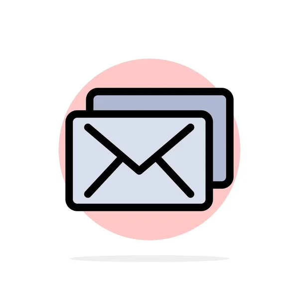Business, Mail, meddelande abstrakt cirkel bakgrund platt färg IC — Stock vektor