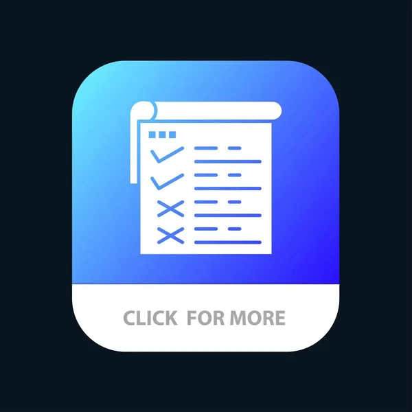 Liste de contrôle, Test, Rapport, Qa Mobile App Icon Design — Image vectorielle