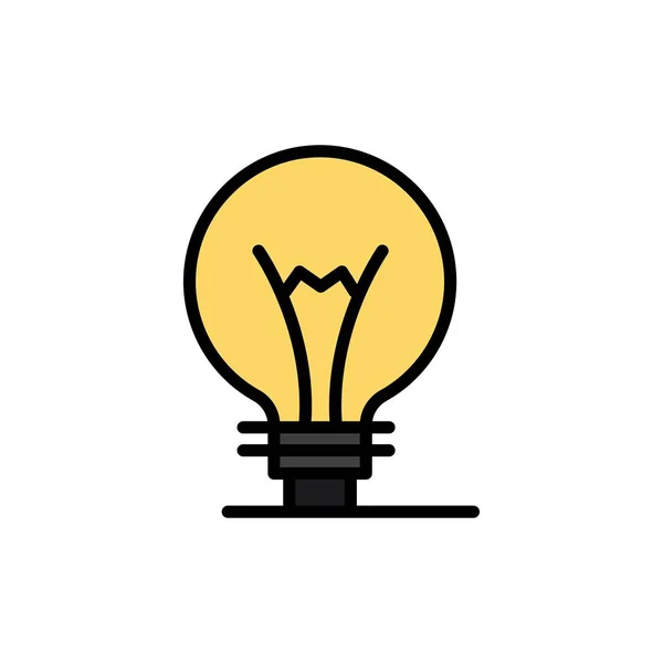 Idea, Innovazione, Invenzione, Lampadina Flat Color Icon. Vettore — Vettoriale Stock