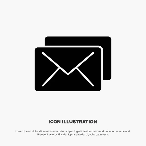 Business, Mail, Message solid Glyph Icon vector — Stock Vector