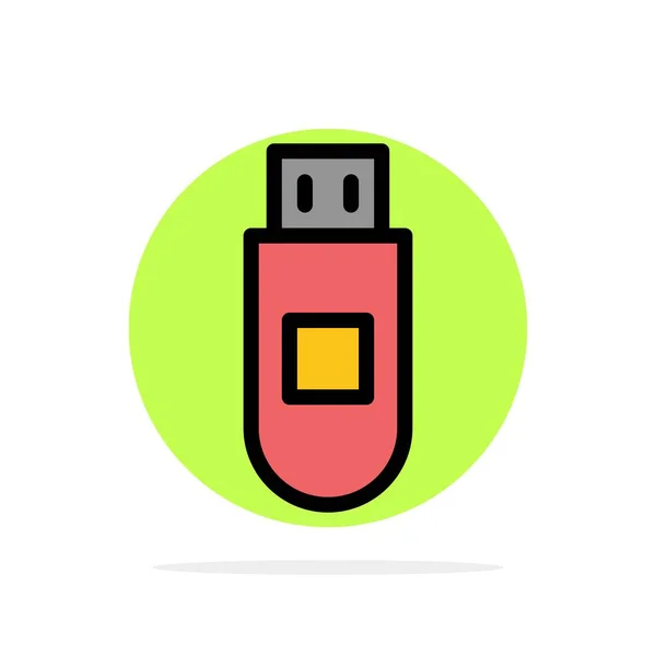 Usb, Almacenamiento, Datos Resumen Círculo Fondo Icono de color plano — Vector de stock