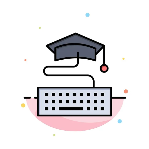 Clé, Clavier, Éducation, Graduation Résumé Flat Color Icon Te — Image vectorielle