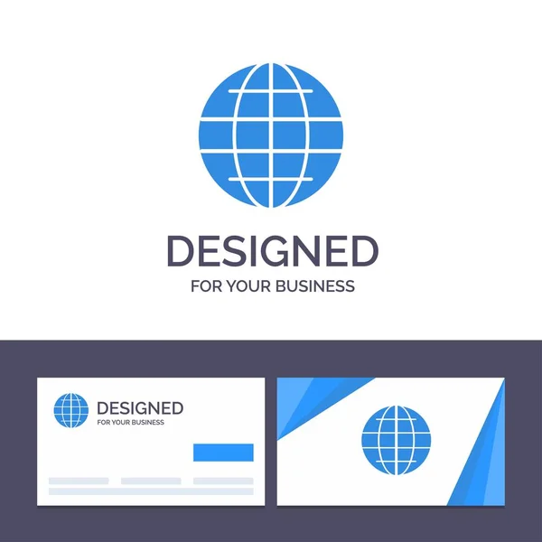 Creatieve visitekaartje en logo sjabloon wereld, Globe, Internet, — Stockvector