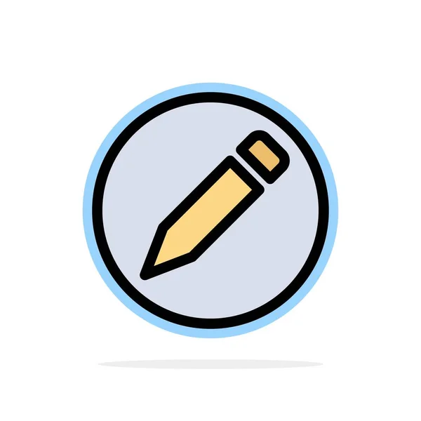 Egyszerű, ceruza, szöveg absztrakt kör háttér Síkszín ikon — Stock Vector