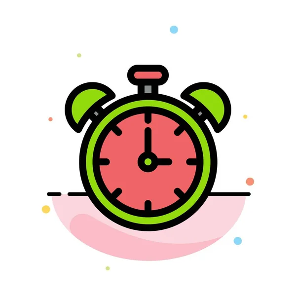 Alarma, Reloj, Educación, Plantilla de icono de color plano abstracto de tiempo — Vector de stock