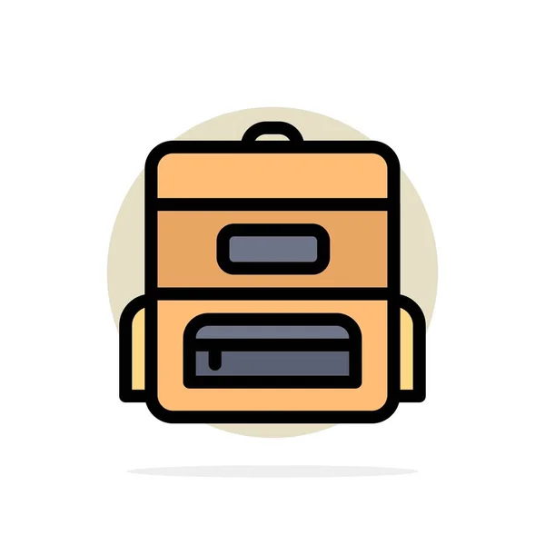 Τσάντα, εκπαίδευση, σχολική τσάντα αφηρημένο κύκλος φόντο επίπεδο χρώμα — Διανυσματικό Αρχείο
