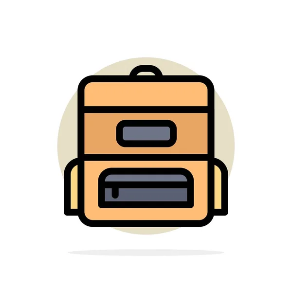 Bolso, Educación, Bolso escolar Fondo de círculo abstracto Color plano — Vector de stock