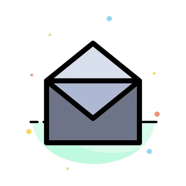 Email, Correio, Mensagem, Open Abstract Flat Color Icon Template — Vetor de Stock