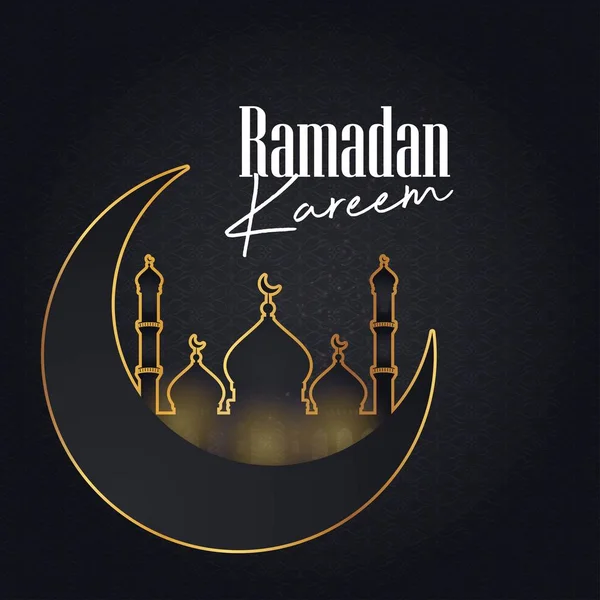 Ramadan Kareem Cresent Lua Padrão Fundo — Vetor de Stock