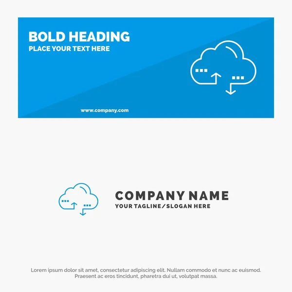 Cloud, Informatique, Lien, Données SOlid Icon Website Banner and Busin — Image vectorielle