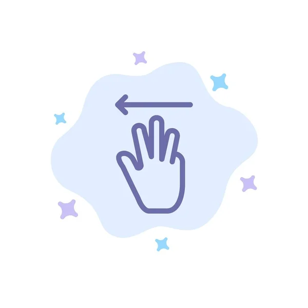 Χέρι, δρομέας χεριού, επάνω, αριστερό μπλε εικονίδιο στο αφηρημένο σύννεφο Προγρού — Διανυσματικό Αρχείο