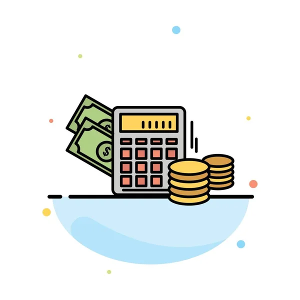 Argent, Dollar, Calculatrice, Balance Abstrait Flat Color Icon Temp — Image vectorielle