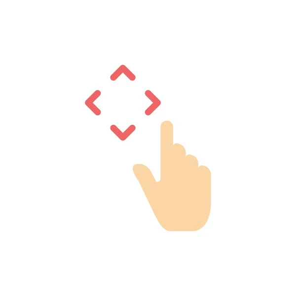 Finger, Up, Gestures, Move Flat Color Icon. Bannière d'icône vectorielle — Image vectorielle