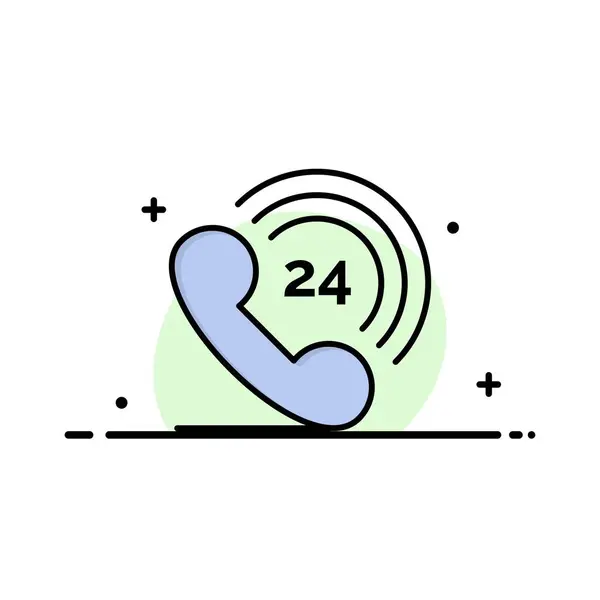 Telefoon, telefoon, beltoon, 24 zakelijke platte lijn gevuld pictogram ve — Stockvector