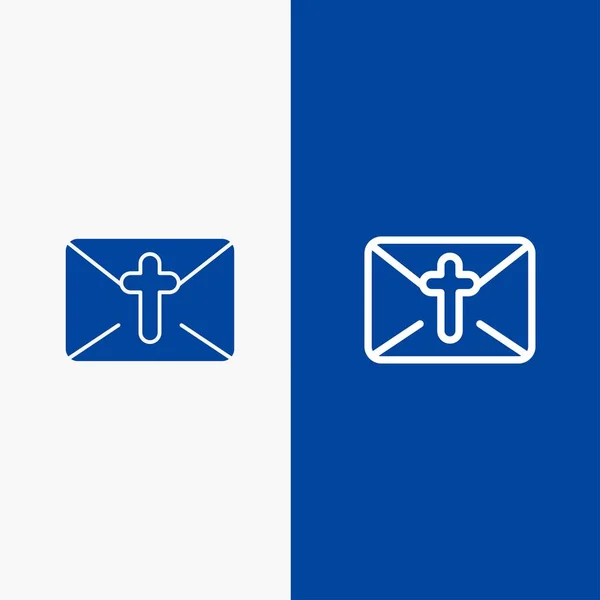 Masaje, correo, vacaciones, línea de Pascua y glifo sólido icono azul ba — Vector de stock