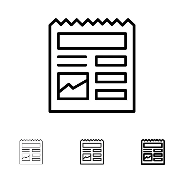 Document, Basic, ui, Picture Bold en dunne zwarte lijn icon set — Stockvector