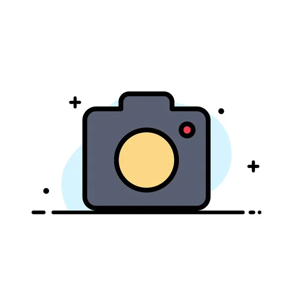 Camera, afbeelding, foto, foto Business platte lijn gevuld icoon ve — Stockvector