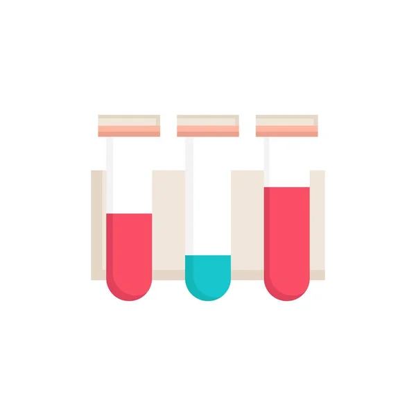 Test, Tube, Science, laboratory, blood Flat Color Icon Vector — Stock Vector