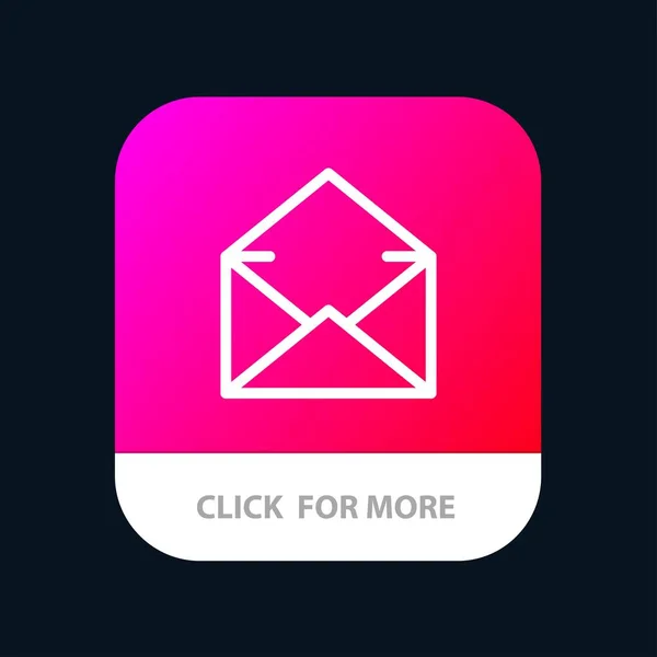 Email, Mail, Message, Bouton d'application mobile ouvert. Android et IOS Li — Image vectorielle