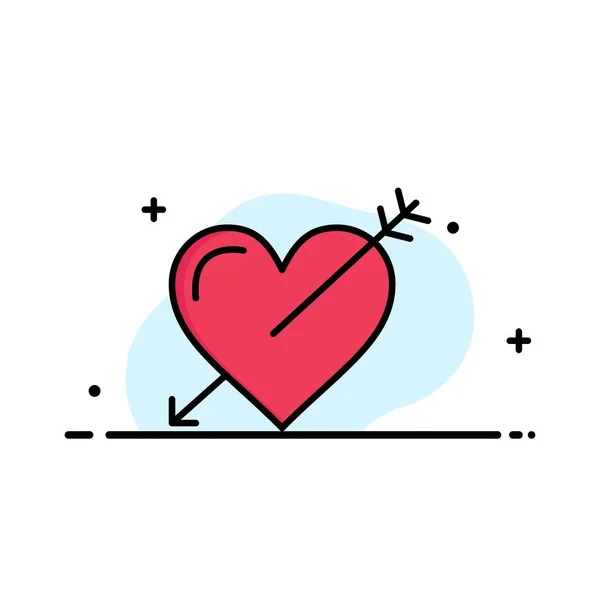 Hart, pijl, vakantie, liefde, Valentine Business logo sjabloon. — Stockvector