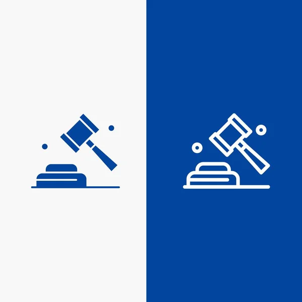Politics, Law, Campaign, Vote Line and Glyph Solid icon Blue ban — Stock Vector