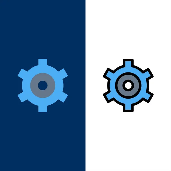 Engrenagem, Ajuste, Cogs Ícones. Vetor de conjunto de ícones planos e preenchidos em linha —  Vetores de Stock