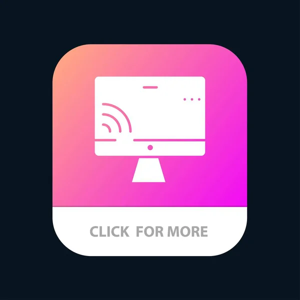 Bildschirm, Monitor, Bildschirm, Wifi-App-Taste. Android und iOS — Stockvektor