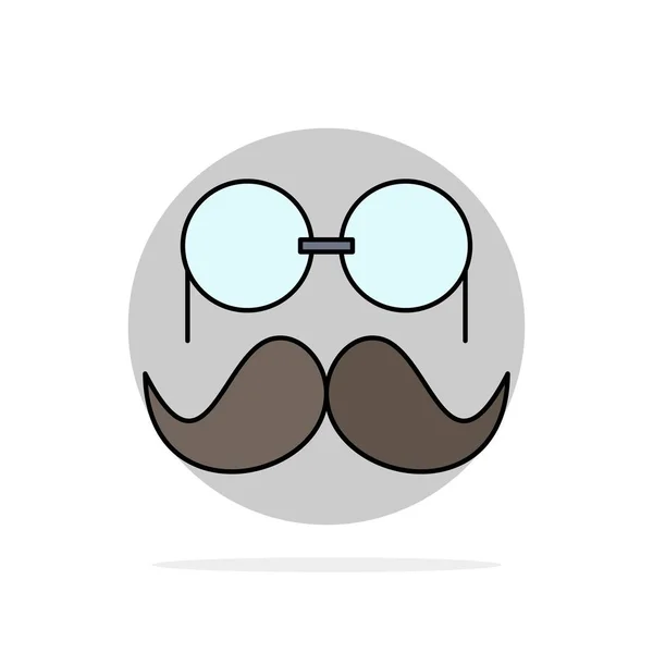 Bigote, Hipster, movember, gafas, hombres Flat Color Icon Vecto — Archivo Imágenes Vectoriales