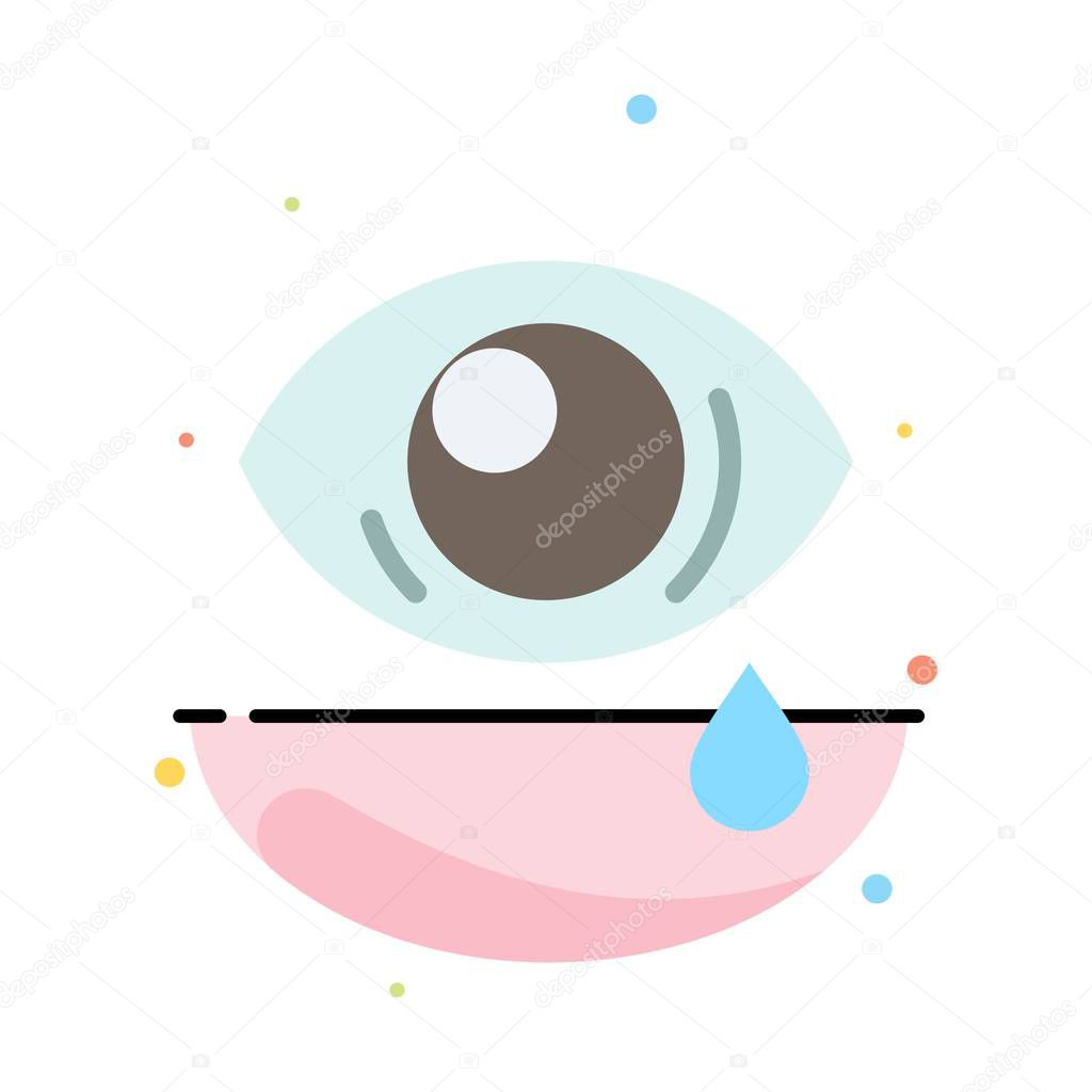 Eye, Droop, Eye, Sad Abstract Flat Color Icon Template