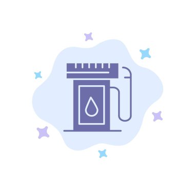 Benzin, Sanayi, Petrol, Soyut Bulut Backgr Üzerinde Damla Mavi Simge