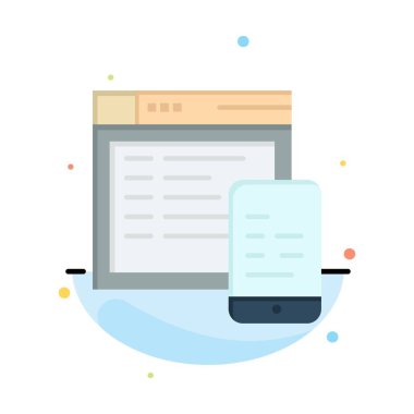 Duyarlı, Tasarım, Web Sitesi, Mobil Soyut Düz Renk Simgesi Tem