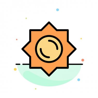 Güneş, Güneş, Yunanistan Soyut Düz Renk Simgesi Şablon