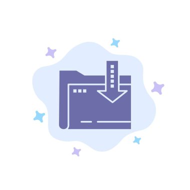 Klasör, İndirme, Bilgi İşlem, Soyut Bulut B'de Ok Mavi Simgesi