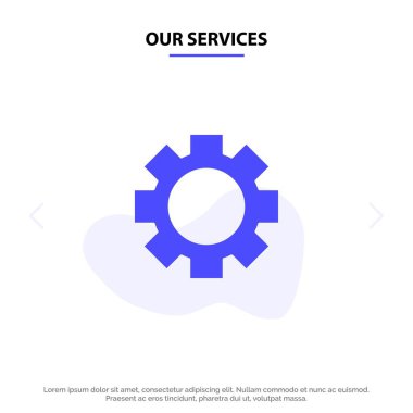 Bizim Hizmetler Dişli, Ayar, Tekerlek Katı Glyph Icon Web kartı Temp