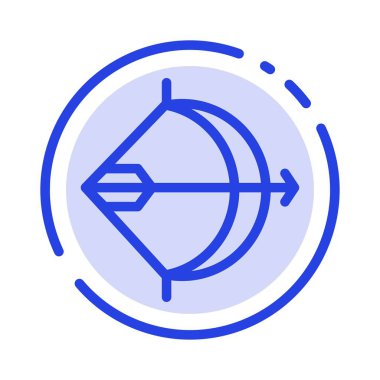 Amaç, Okçuluk, Ok, Yay, Vur Mavi Noktalı Çizgi Simgesi