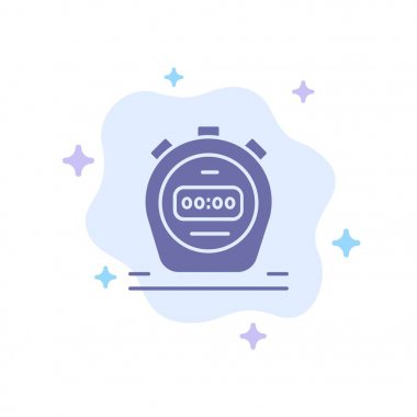 Zamanlayıcı, Kronometre, İzle, Soyut Bulut Arka Planda Mavi Simge