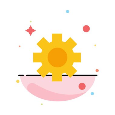 Dişli, Ayar, Dişliler Soyut Düz Renk Simgesi Şablonu